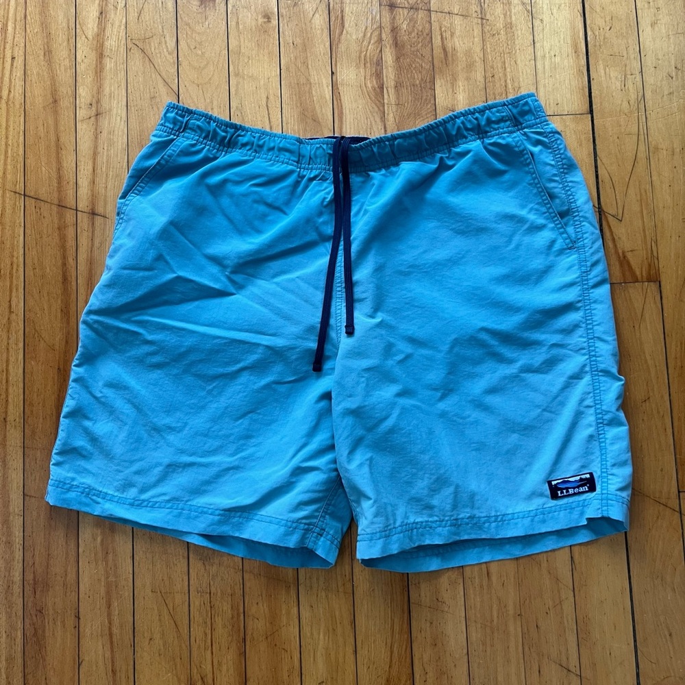 L.L. Bean Light Blue Men’s Swim Trunks 7” Inseam Size Large‎